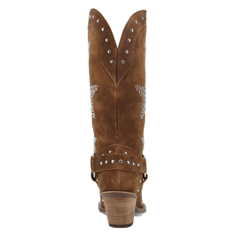 Botas Lucky Stars de Gamuza Punta Recortada Para Dama Color Cafe - Dingo - Dan Post Boots