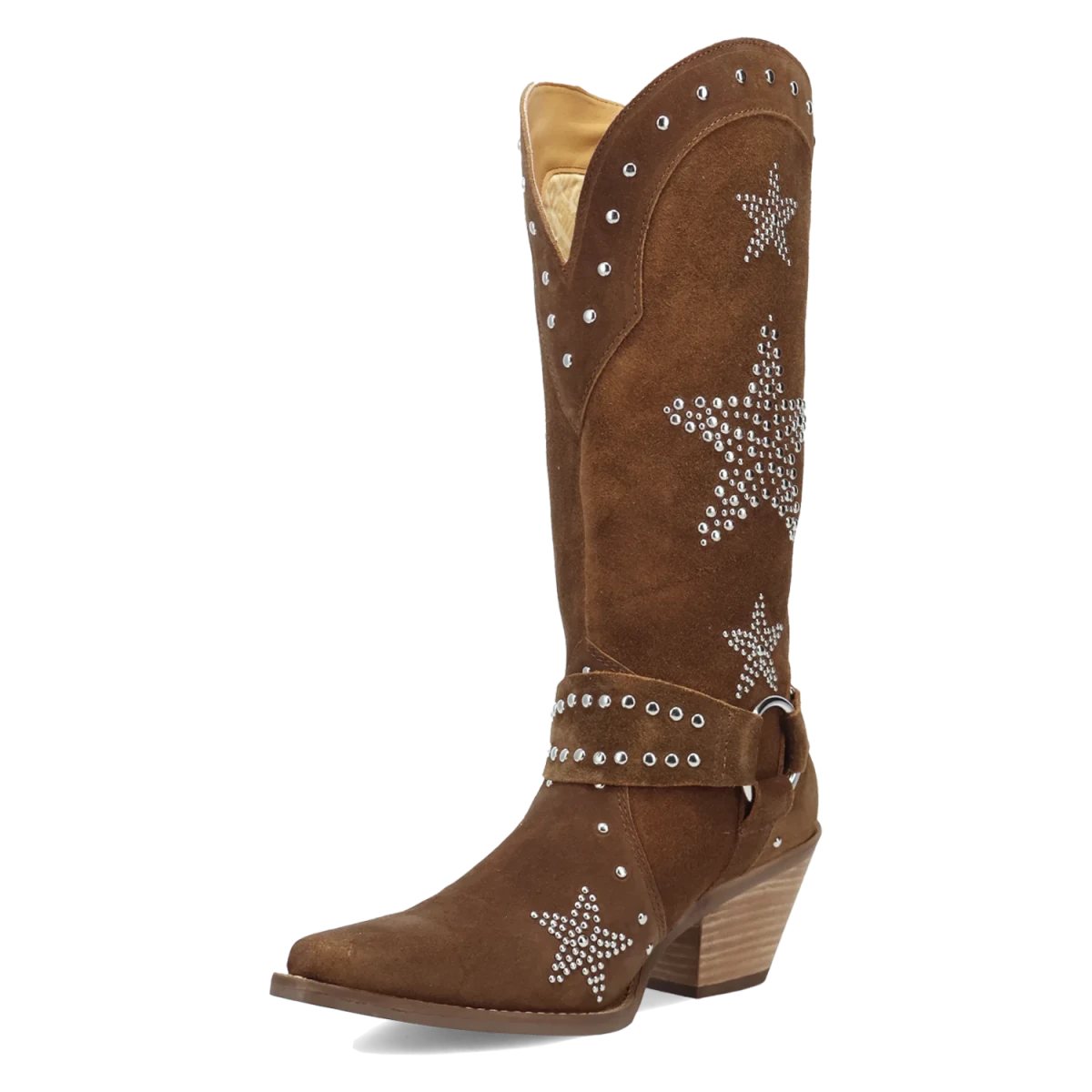 Botas Lucky Stars de Gamuza Punta Recortada Para Dama Color Cafe - Dingo - Dan Post Boots