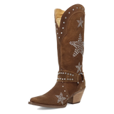 Botas Lucky Stars de Gamuza Punta Recortada Para Dama Color Cafe - Dingo - Dan Post Boots