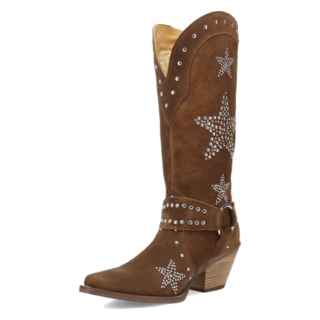Botas Lucky Stars de Gamuza Punta Recortada Para Dama Color Cafe - Dingo - Dan Post Boots