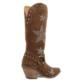Botas Lucky Stars de Gamuza Punta Recortada Para Dama Color Cafe - Dingo - Dan Post Boots