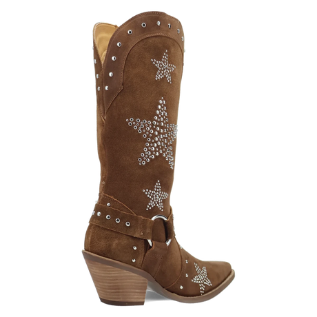 Botas Lucky Stars de Gamuza Punta Recortada Para Dama Color Cafe - Dingo - Dan Post Boots