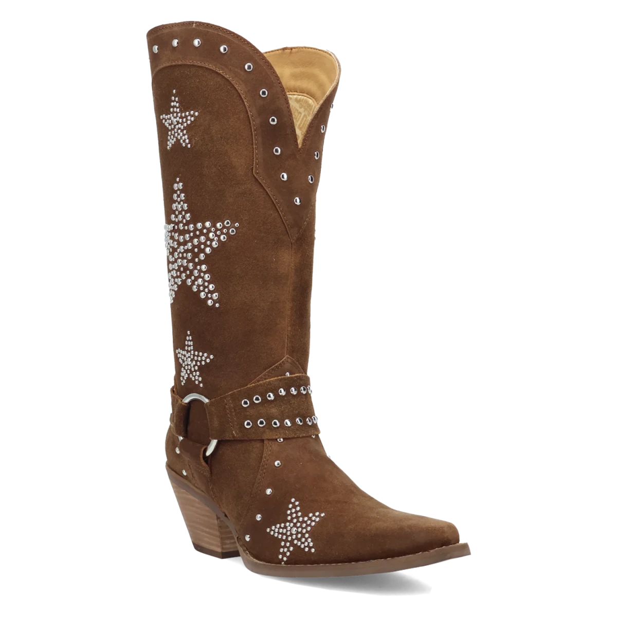 Botas Lucky Stars de Gamuza Punta Recortada Para Dama Color Cafe - Dingo - Dan Post Boots