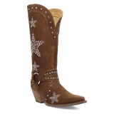 Botas Lucky Stars de Gamuza Punta Recortada Para Dama Color Cafe - Dingo - Dan Post Boots