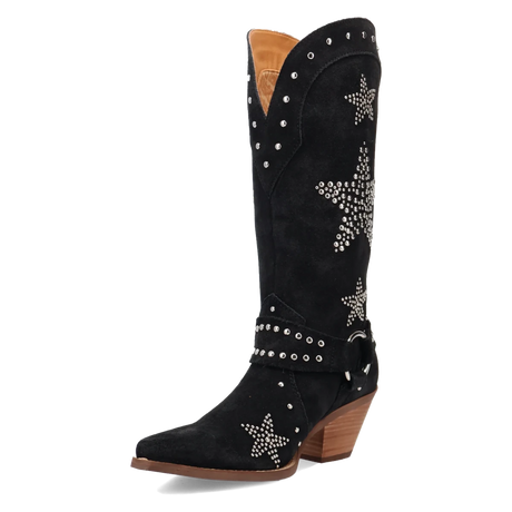 Botas Lucky Stars de Gamuza Punta Recortada Para Dama Color Negro - Dingo - Dan Post Boots