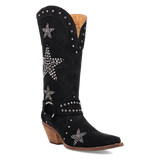 Botas Lucky Stars de Gamuza Punta Recortada Para Dama Color Negro - Dingo - Dan Post Boots