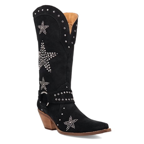 Botas Lucky Stars de Gamuza Punta Recortada Para Dama Color Negro - Dingo - Dan Post Boots