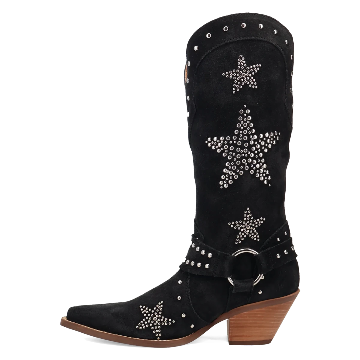 Botas Lucky Stars de Gamuza Punta Recortada Para Dama Color Negro - Dingo - Dan Post Boots