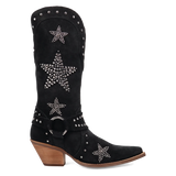 Botas Lucky Stars de Gamuza Punta Recortada Para Dama Color Negro - Dingo - Dan Post Boots