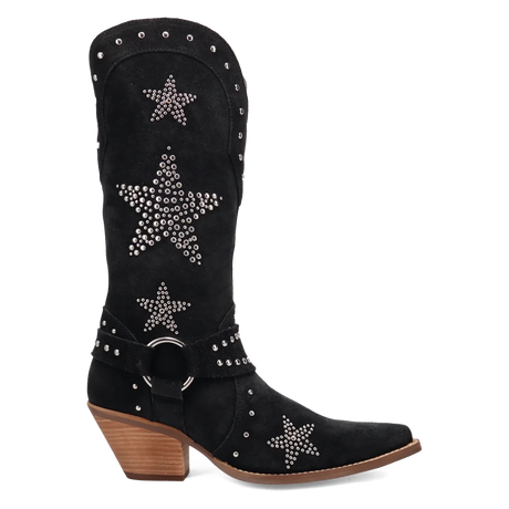 Botas Lucky Stars de Gamuza Punta Recortada Para Dama Color Negro - Dingo - Dan Post Boots