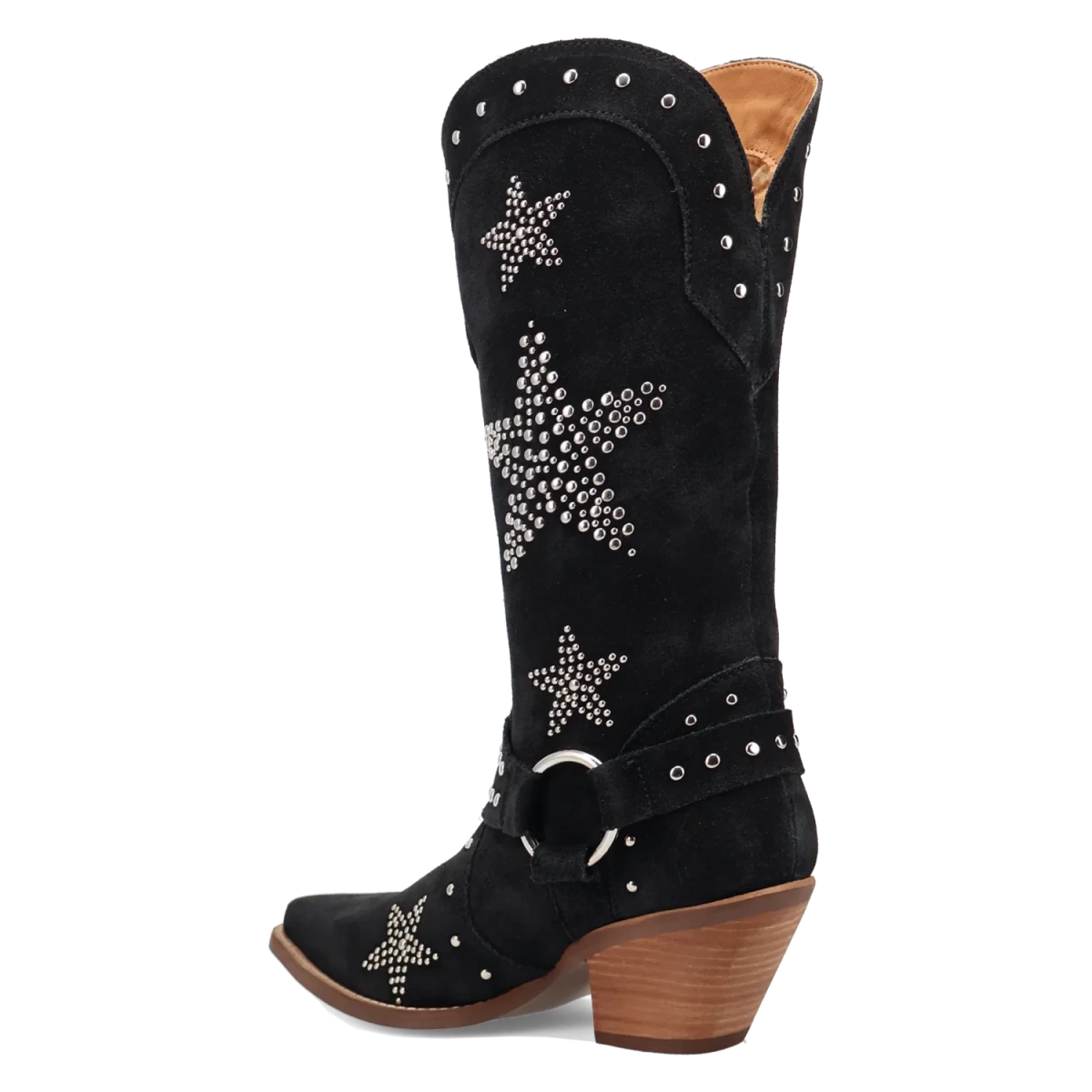 Botas Lucky Stars de Gamuza Punta Recortada Para Dama Color Negro - Dingo - Dan Post Boots