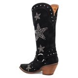 Botas Lucky Stars de Gamuza Punta Recortada Para Dama Color Negro - Dingo - Dan Post Boots