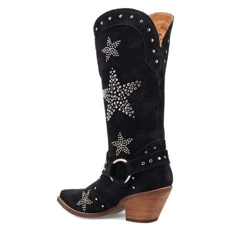 Botas Lucky Stars de Gamuza Punta Recortada Para Dama Color Negro - Dingo - Dan Post Boots