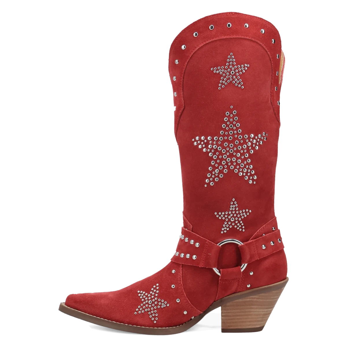 Botas Lucky Stars de Gamuza Punta Recortada Para Dama Color Rojo - Dingo - Dan Post Boots