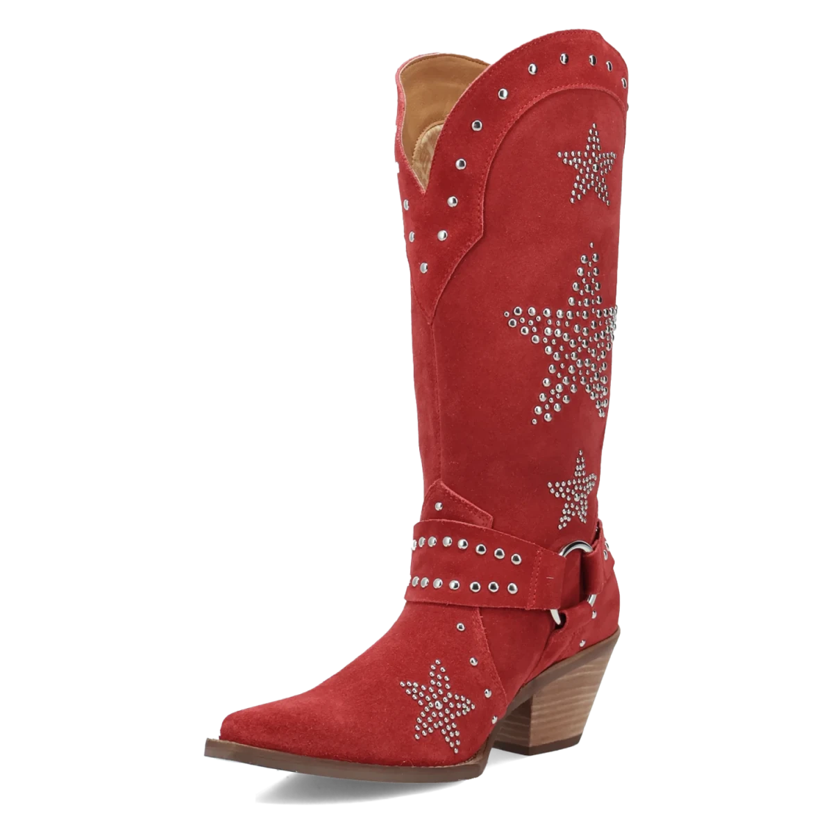 Botas Lucky Stars de Gamuza Punta Recortada Para Dama Color Rojo - Dingo - Dan Post Boots