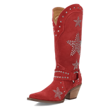 Botas Lucky Stars de Gamuza Punta Recortada Para Dama Color Rojo - Dingo - Dan Post Boots