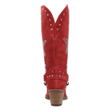 Botas Lucky Stars de Gamuza Punta Recortada Para Dama Color Rojo - Dingo - Dan Post Boots