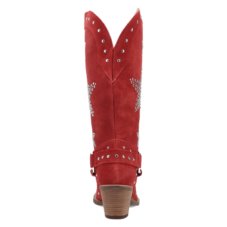Botas Lucky Stars de Gamuza Punta Recortada Para Dama Color Rojo - Dingo - Dan Post Boots