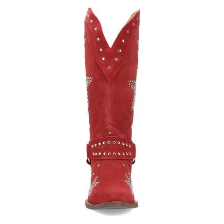 Botas Lucky Stars de Gamuza Punta Recortada Para Dama Color Rojo - Dingo - Dan Post Boots