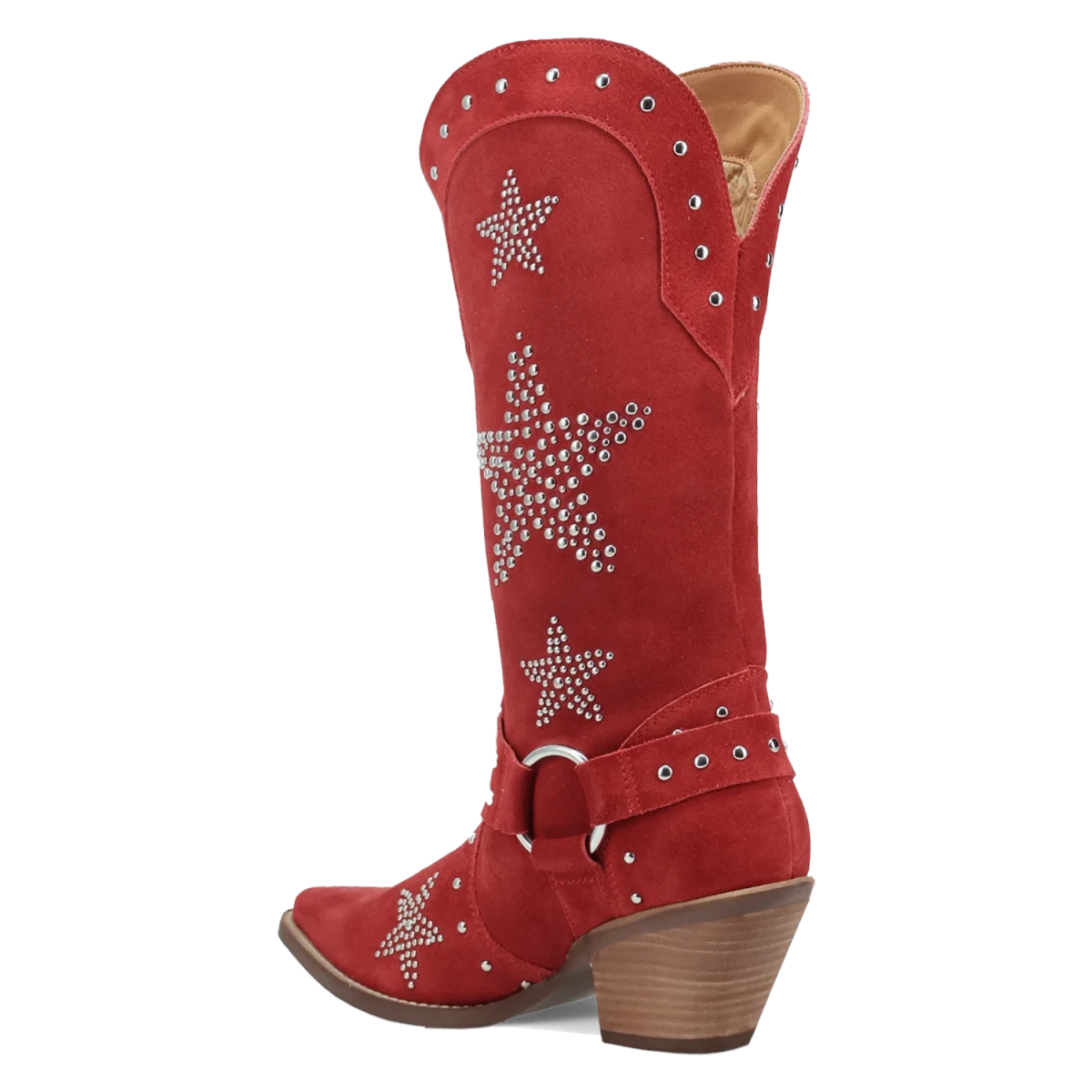 Botas Lucky Stars de Gamuza Punta Recortada Para Dama Color Rojo - Dingo - Dan Post Boots