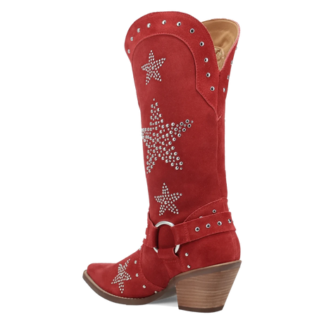 Botas Lucky Stars de Gamuza Punta Recortada Para Dama Color Rojo - Dingo - Dan Post Boots