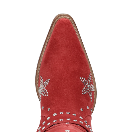 Botas Lucky Stars de Gamuza Punta Recortada Para Dama Color Rojo - Dingo - Dan Post Boots