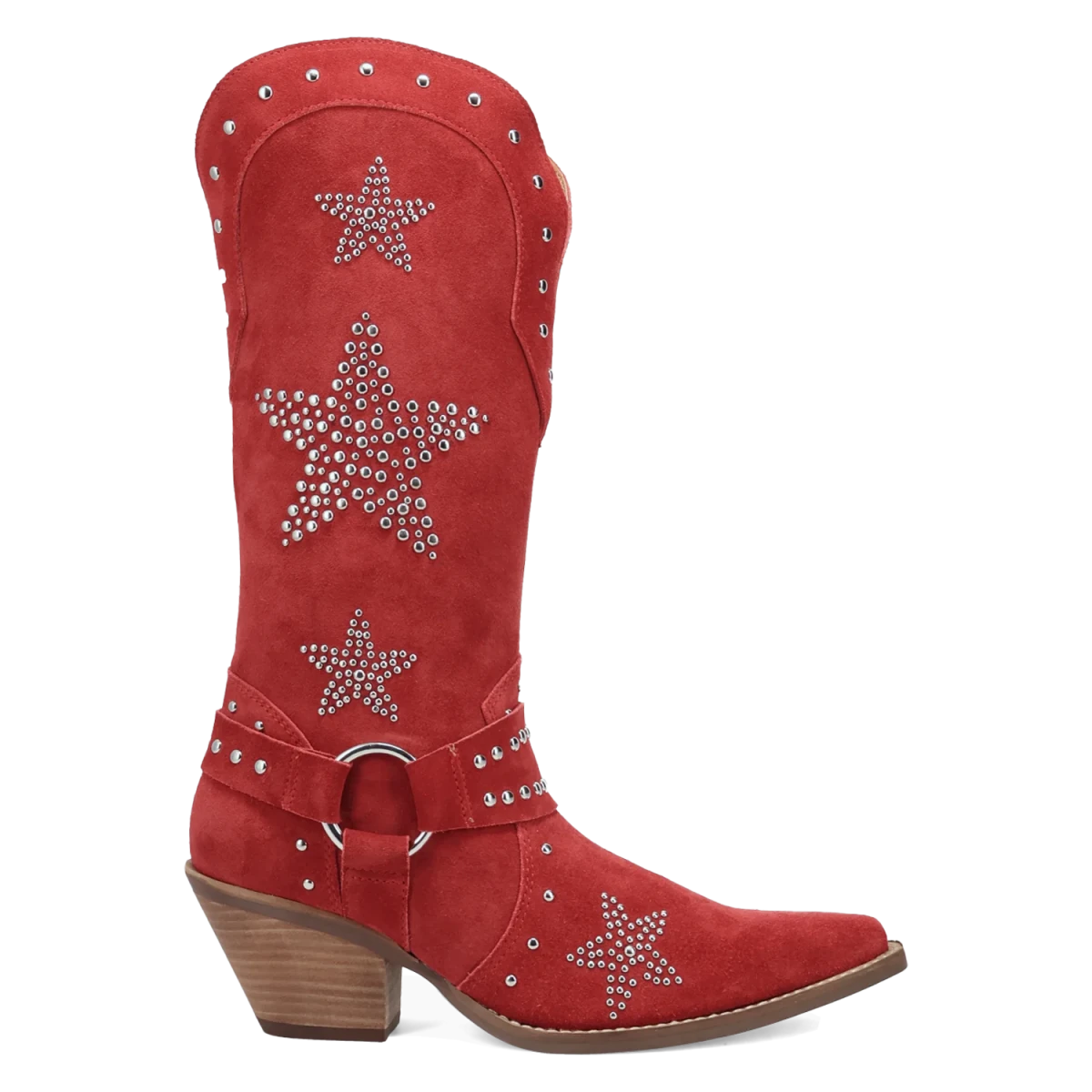 Botas Lucky Stars de Gamuza Punta Recortada Para Dama Color Rojo - Dingo - Dan Post Boots