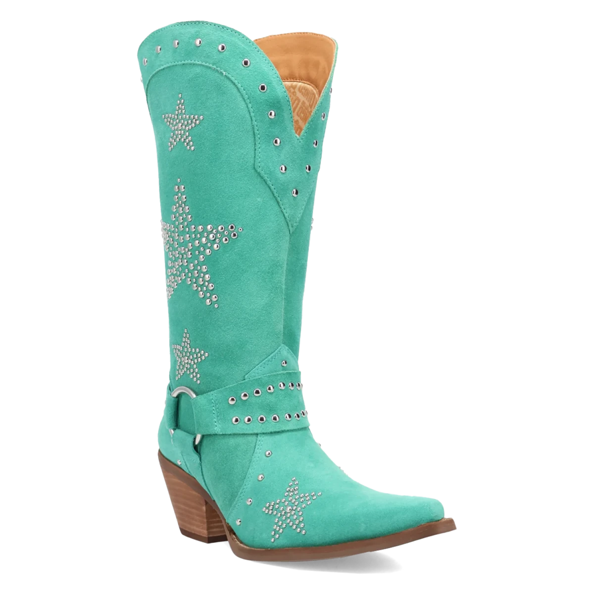 Botas Lucky Stars de Gamuza Punta Recortada Para Dama Color Verde - Dingo - Dan Post Boots