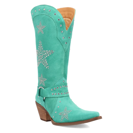 Botas Lucky Stars de Gamuza Punta Recortada Para Dama Color Verde - Dingo - Dan Post Boots