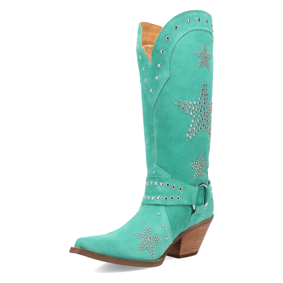 Botas Lucky Stars de Gamuza Punta Recortada Para Dama Color Verde - Dingo - Dan Post Boots