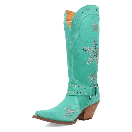Botas Lucky Stars de Gamuza Punta Recortada Para Dama Color Verde - Dingo - Dan Post Boots