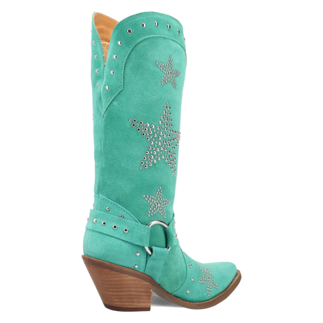 Botas Lucky Stars de Gamuza Punta Recortada Para Dama Color Verde - Dingo - Dan Post Boots
