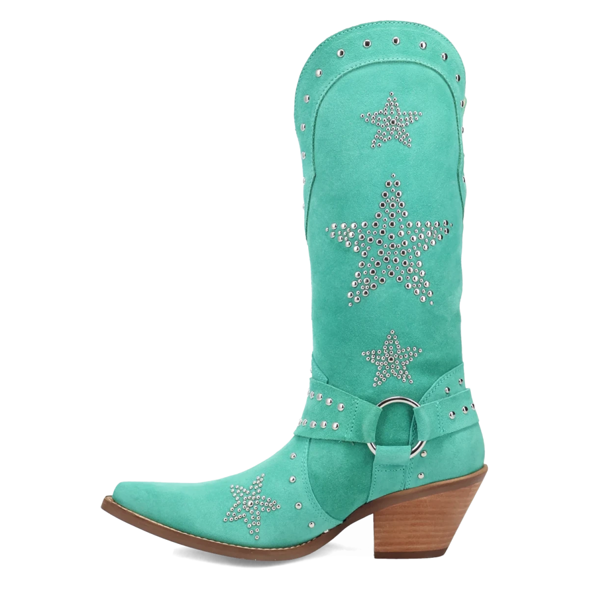 Botas Lucky Stars de Gamuza Punta Recortada Para Dama Color Verde - Dingo - Dan Post Boots