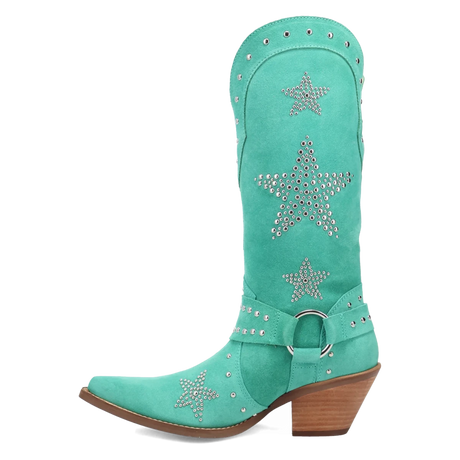 Botas Lucky Stars de Gamuza Punta Recortada Para Dama Color Verde - Dingo - Dan Post Boots