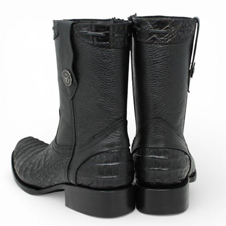 Botas Negras de Piel Punta Dubai Grabado Caiman Belly - LC265 - La Carreta