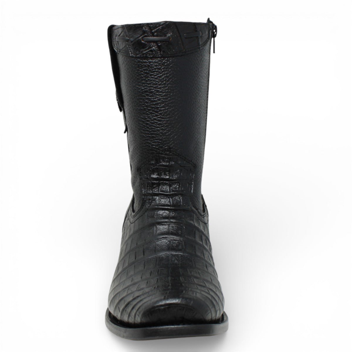 Botas Negras de Piel Punta Dubai Grabado Caiman Belly - LC265 - La Carreta