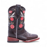 Botas para Niña de Cuero Crazy Horma Rodeo Color Chocolate – Hooch Boots H329594 - CaballoBronco.com