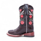 Botas para Niña de Cuero Crazy Horma Rodeo Color Chocolate – Hooch Boots H329594 - CaballoBronco.com