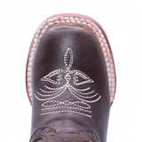 Botas para Niña de Cuero Crazy Horma Rodeo Color Chocolate – Hooch Boots H329594 - CaballoBronco.com
