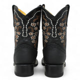 Botas para Niña de Cuero Crazy Horma Rodeo Color Negro Q422F6205 - Quincy Boots