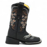 Botas para Niña de Cuero Crazy Horma Rodeo Color Negro Q422F6205 - Quincy Boots