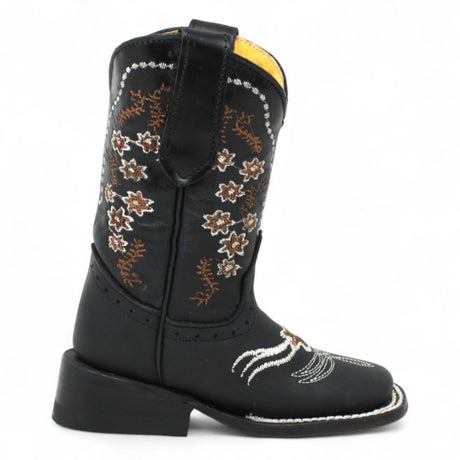 Botas para Niña de Cuero Crazy Horma Rodeo Color Negro Q422F6205 - Quincy Boots
