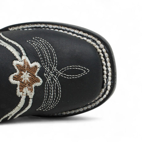 Botas para Niña de Cuero Crazy Horma Rodeo Color Negro Q422F6205 - Quincy Boots