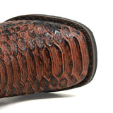 Botas para Niño de Cuero Piton Grabado Horma Rodeo Color Miel - Q4225751 - Quincy Boots