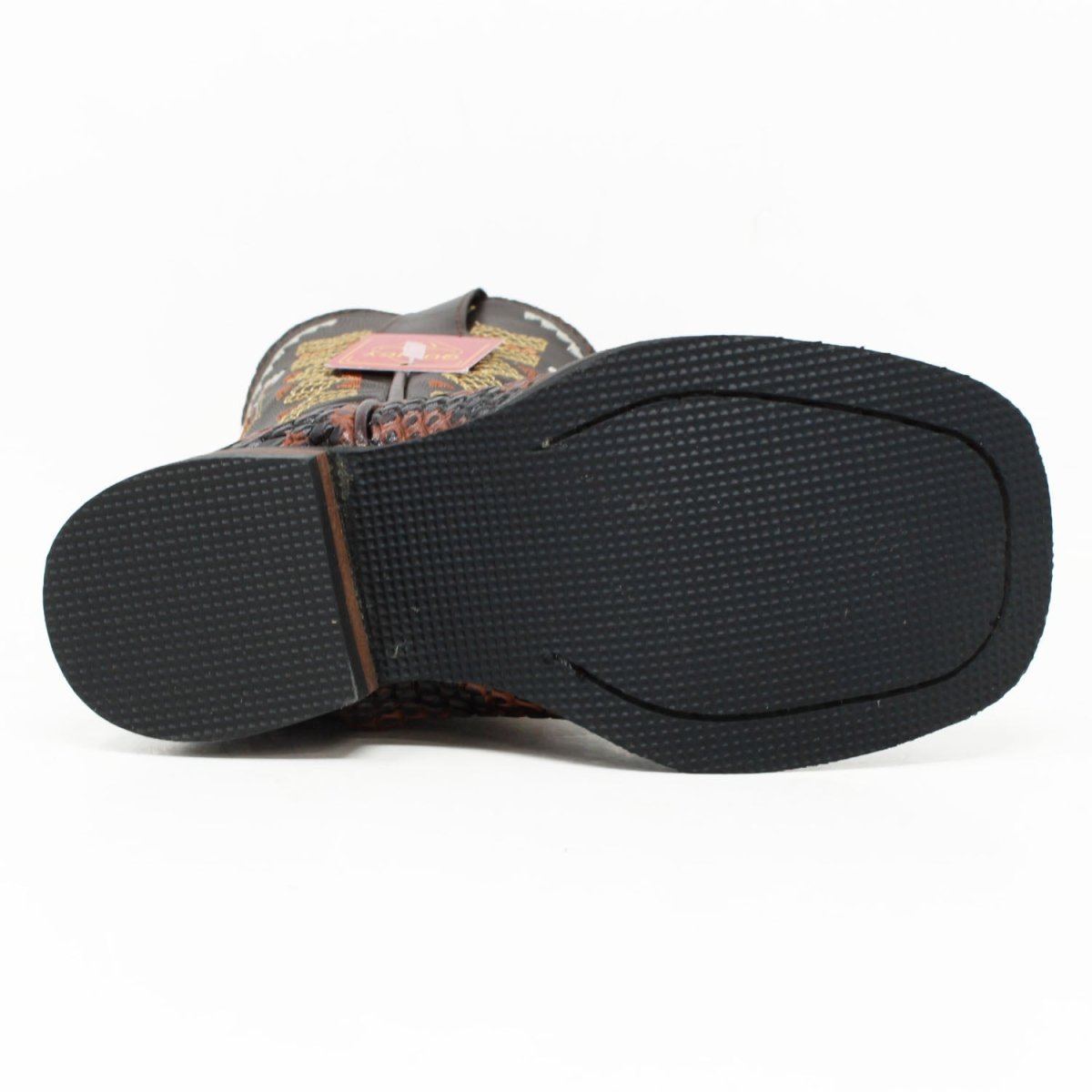 Botas para Niño de Cuero Piton Grabado Horma Rodeo Color Miel - Q4225751 - Quincy Boots