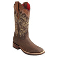 Botas Rodeo de Piel Original Punta Amplia Cuadrada para Dama Crazy Color Cafe - Los Altos Boots - Los Altos Boots