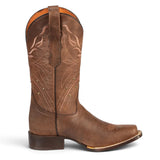 Botas Rodeo de Piel Original Punta Cuadrada Para Dama Color Cafe Alazan - El General - Diana Zapateria Inc