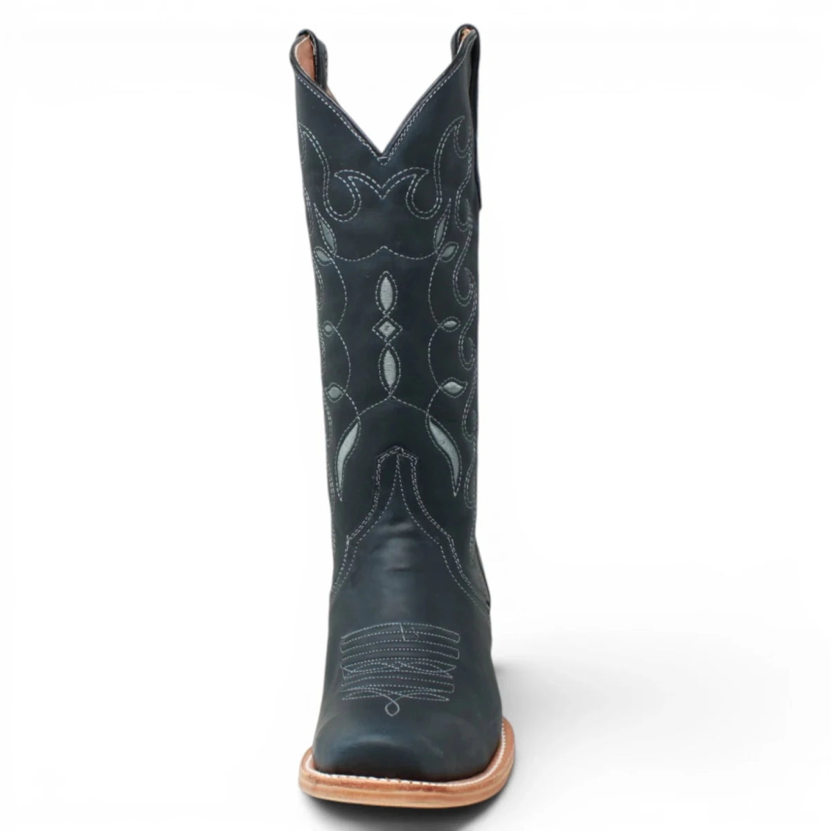 Botas Triad de Piel Original con Diseño Tribal Punta Cuadrada Para Dama Color Azul Savage - Tanner Mark Boots - Tanner Mark Boots