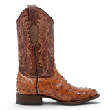 Botas Vaqueras Black Label con Grabado Tipo Avestruz – Cognac - Tanner Mark Boots