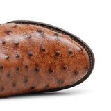 Botas Vaqueras Black Label con Grabado Tipo Avestruz – Cognac - Tanner Mark Boots